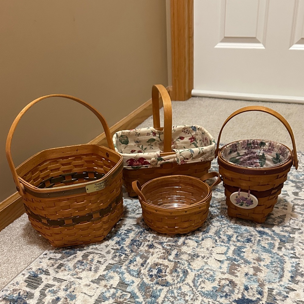 Lot of 4 Longaberger vintage baskets.